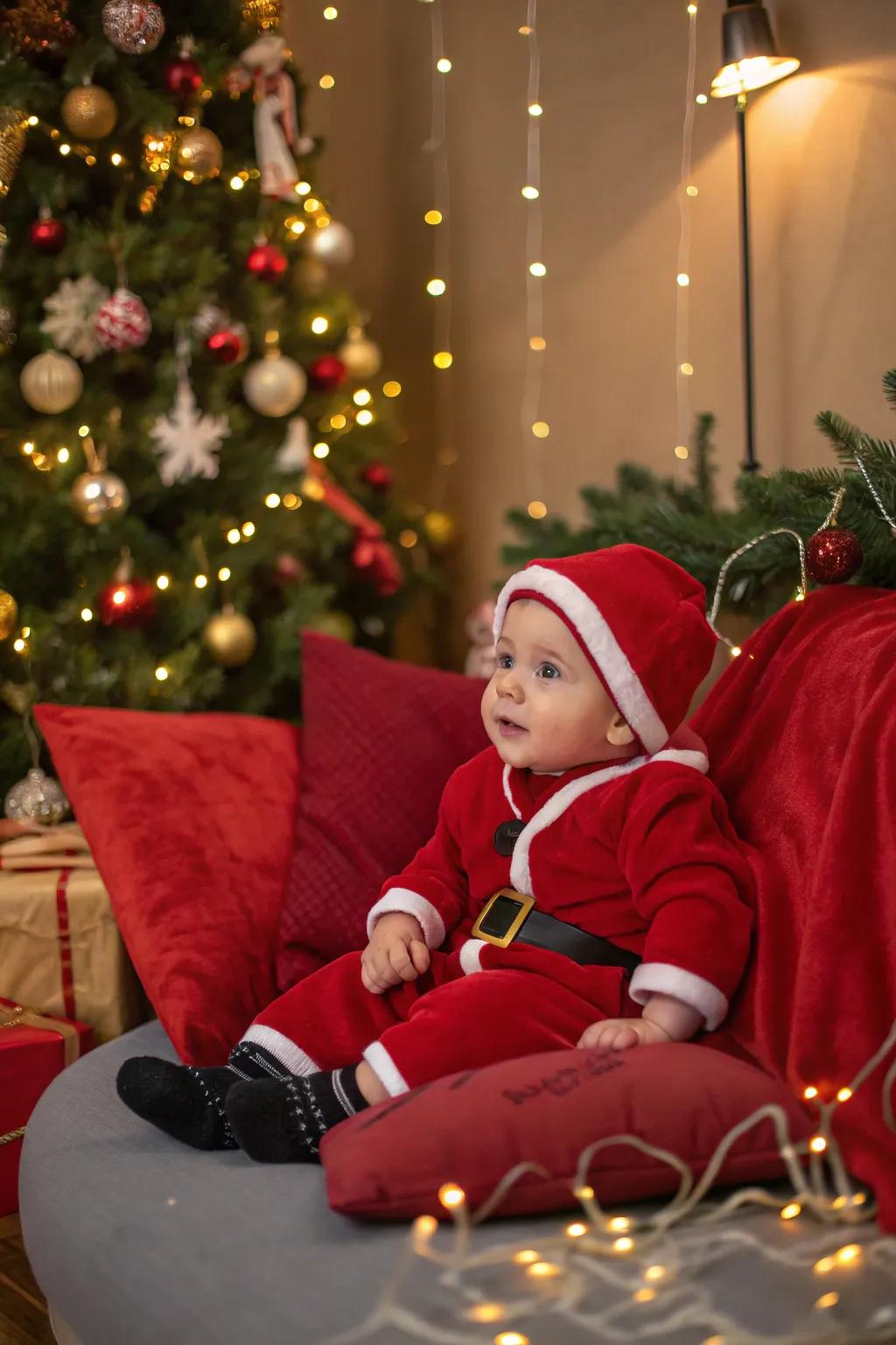 Holiday-themed photos are a festive way to celebrate each month with your baby.