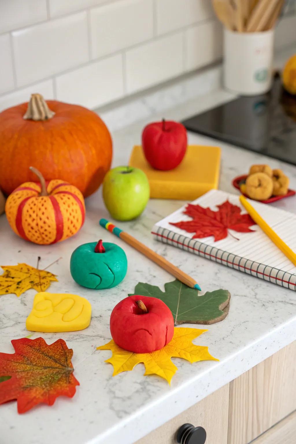 Apple scented playdough makes crafting delightful and aromatic.