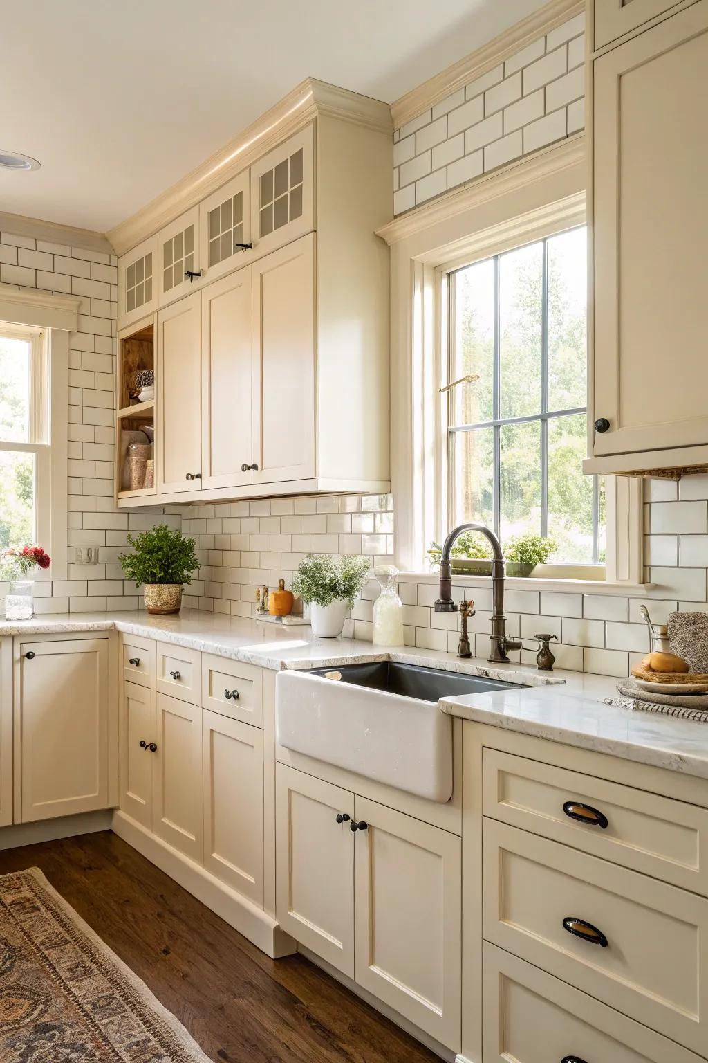 Classic subway tiles offer a clean and timeless look.