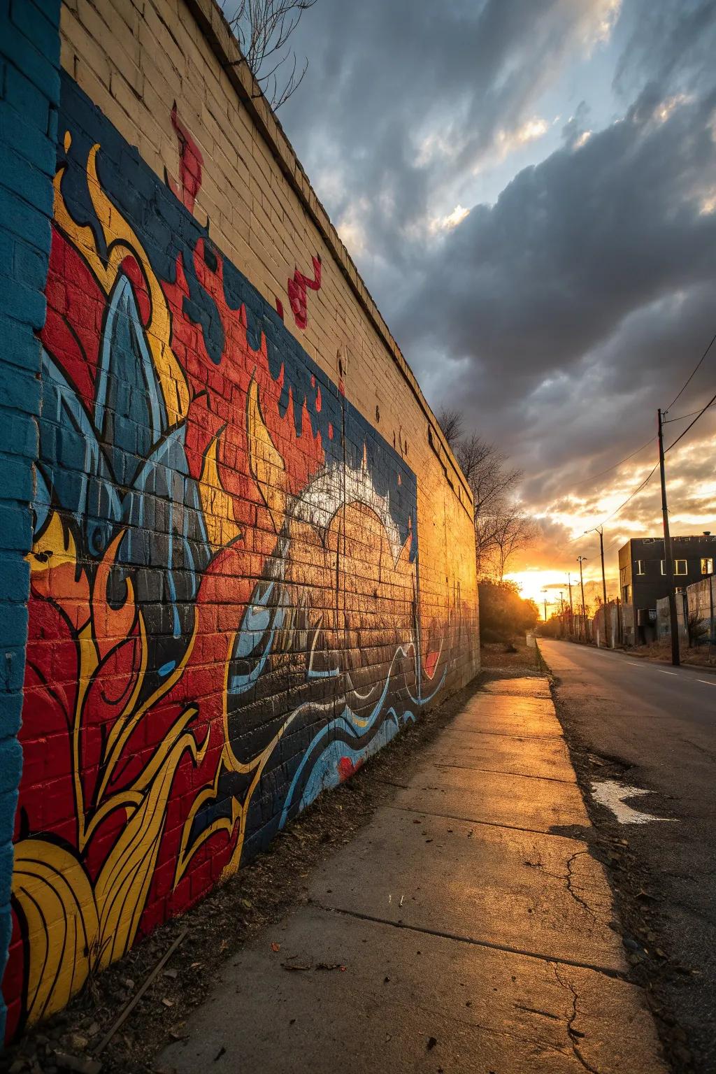 Unleash your inner artist with dynamic graffiti-style street art that transforms any space into a vibrant masterpiece.