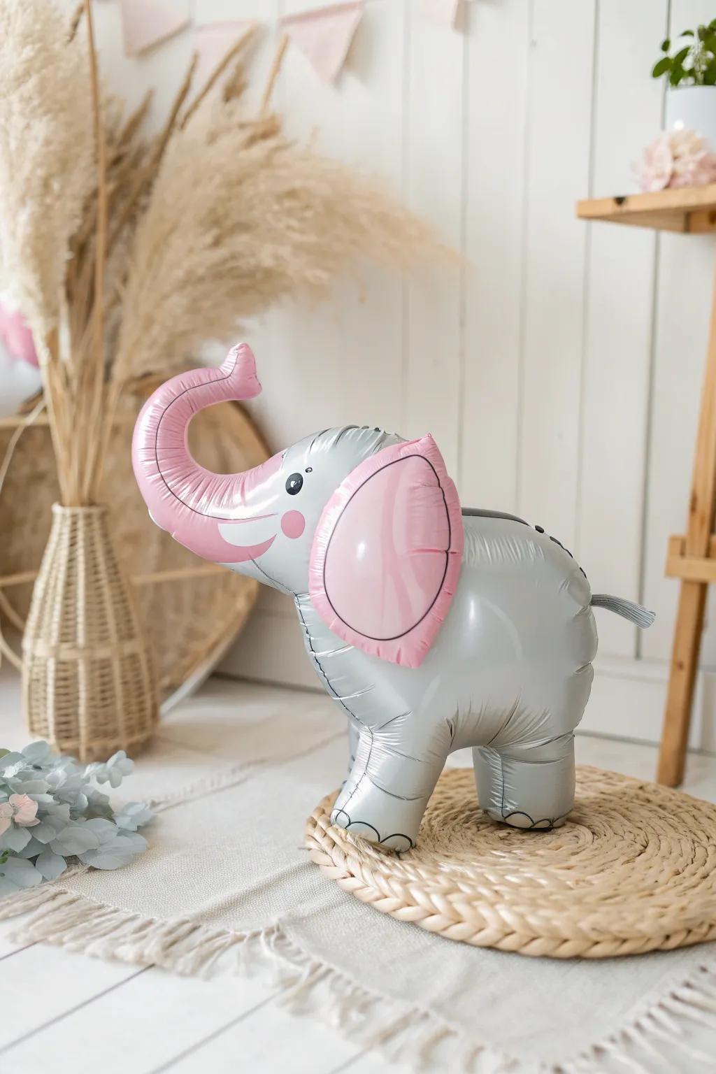 Whimsical charm meets minimalist elegance with this delightful elephant balloon creation!