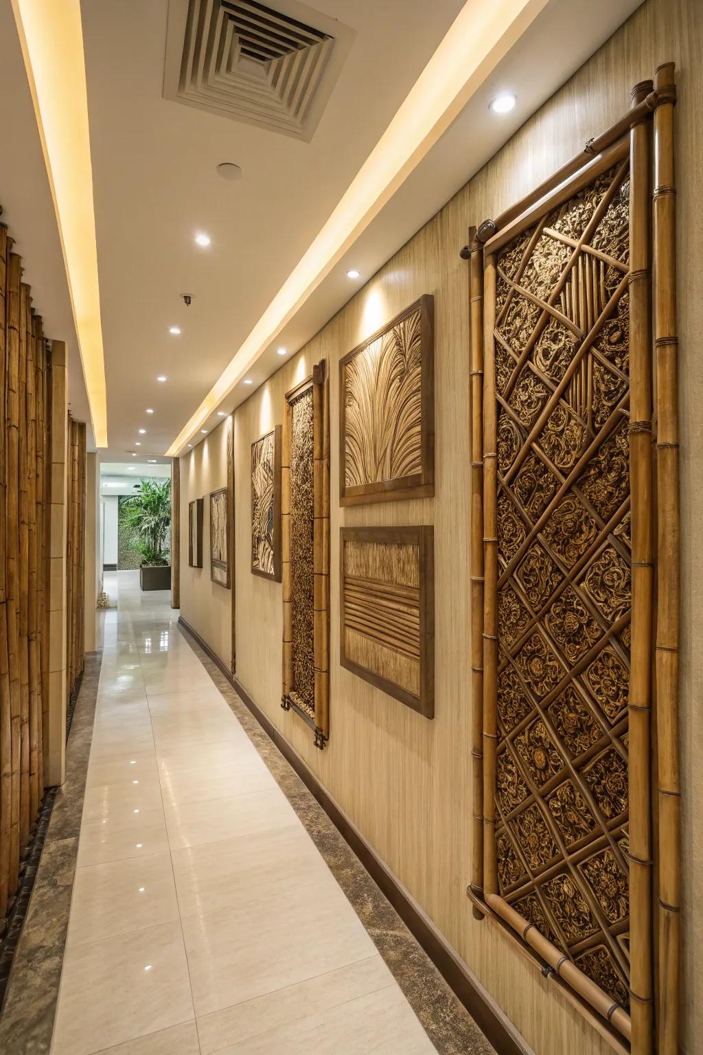 Bamboo wall art makes a striking statement in any home.