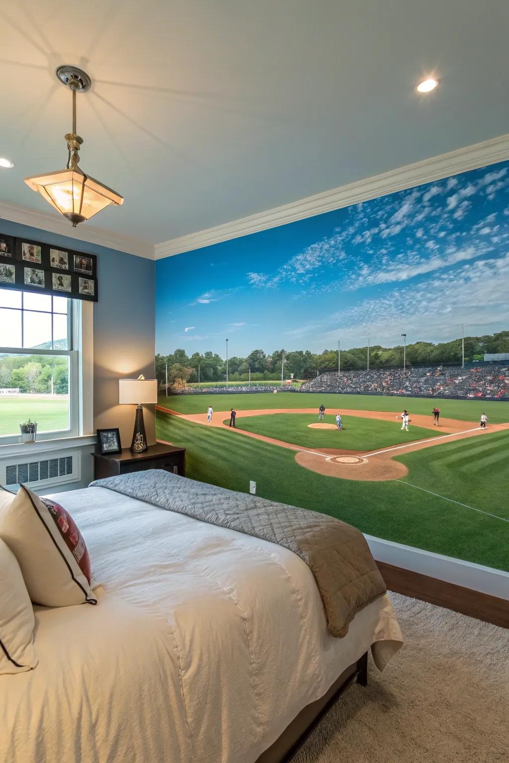 Enjoy the tranquility of a baseball field landscape.