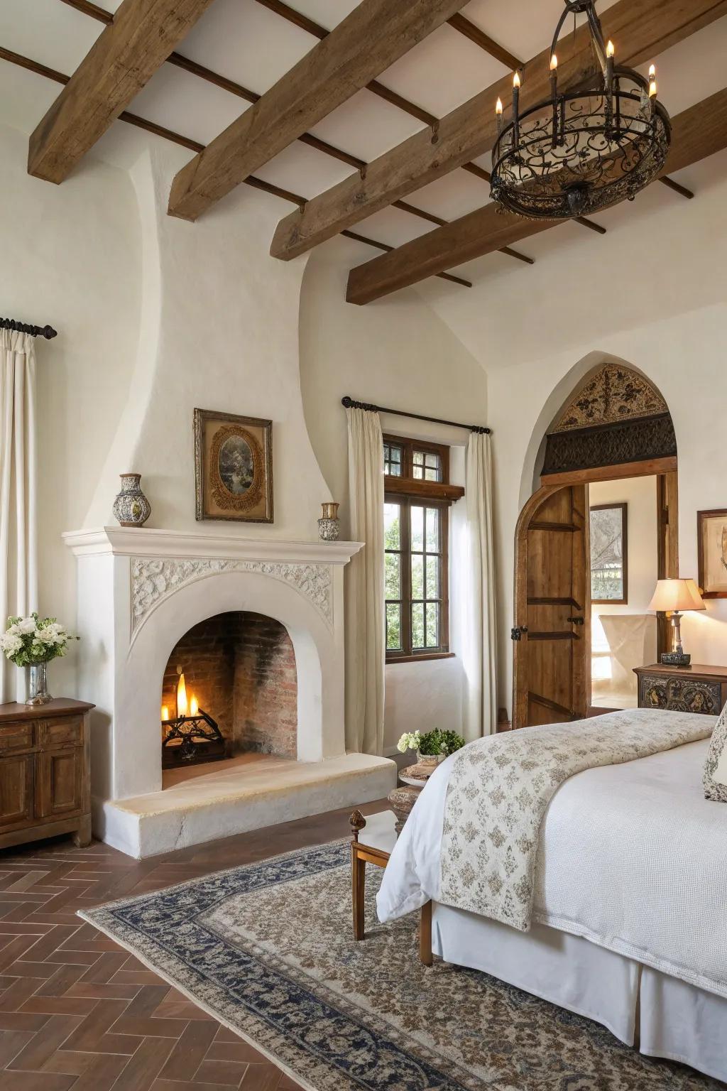 Add Mediterranean charm with a stucco fireplace.