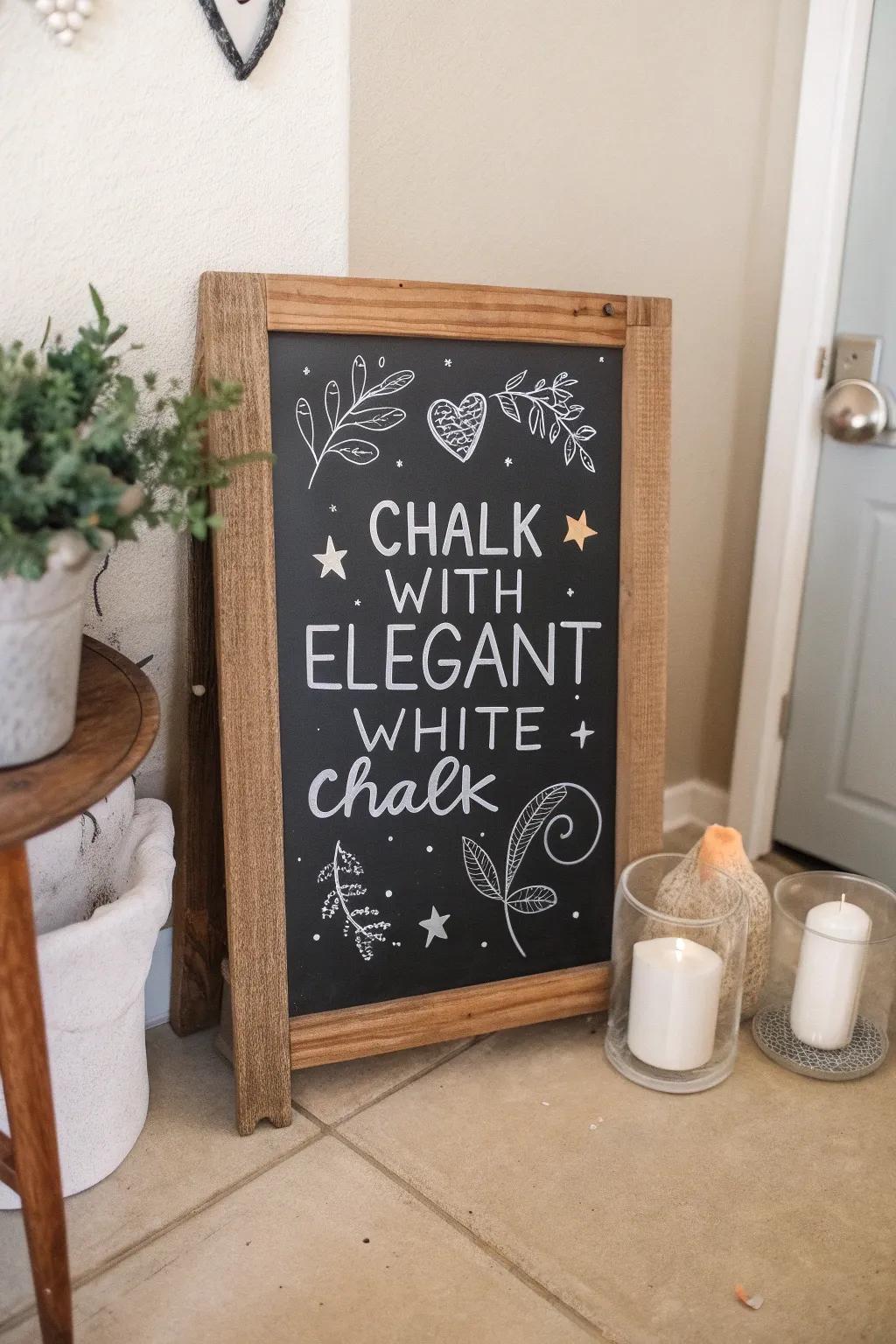 Capture the charm of shared secrets and school days with a beautifully crafted chalkboard design.