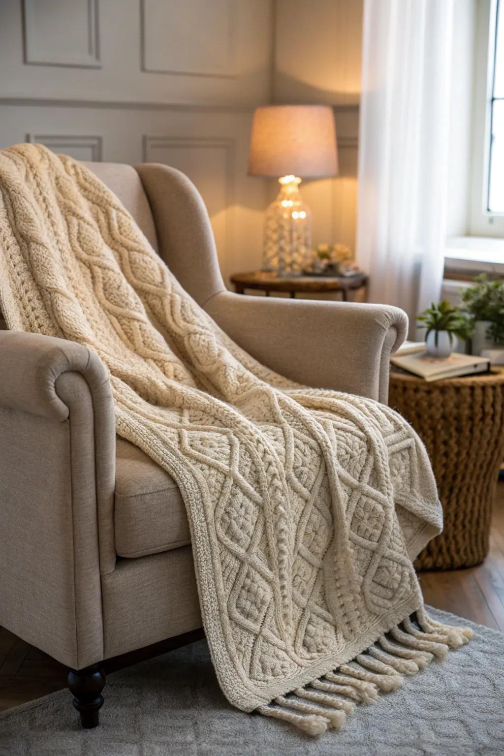 A cozy throw blanket that adds warmth and style to any home.