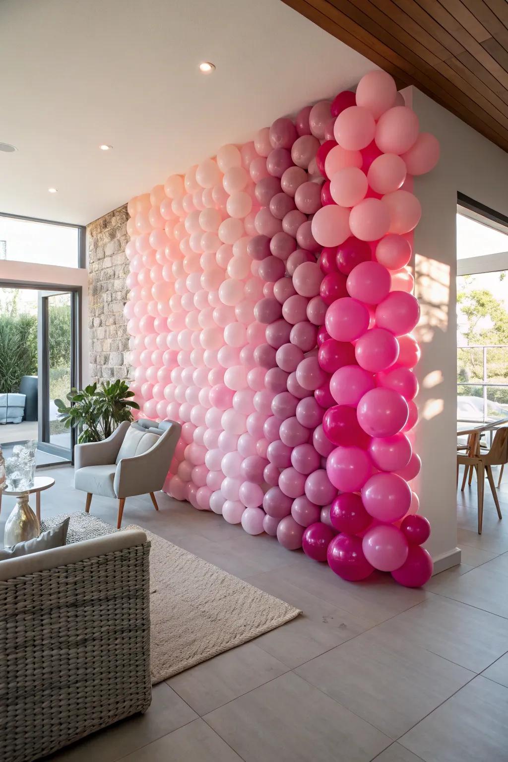 A stunning balloon wall backdrop that sets the stage for memorable birthday photos.