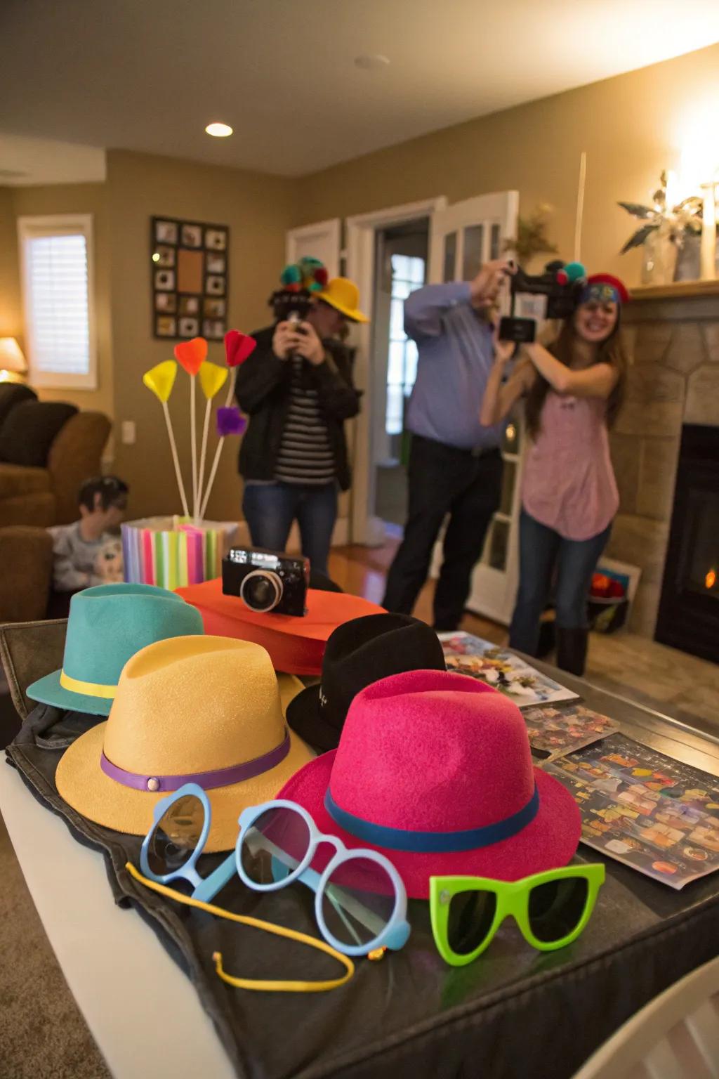 A playful photo booth setup where guests can create lasting memories.