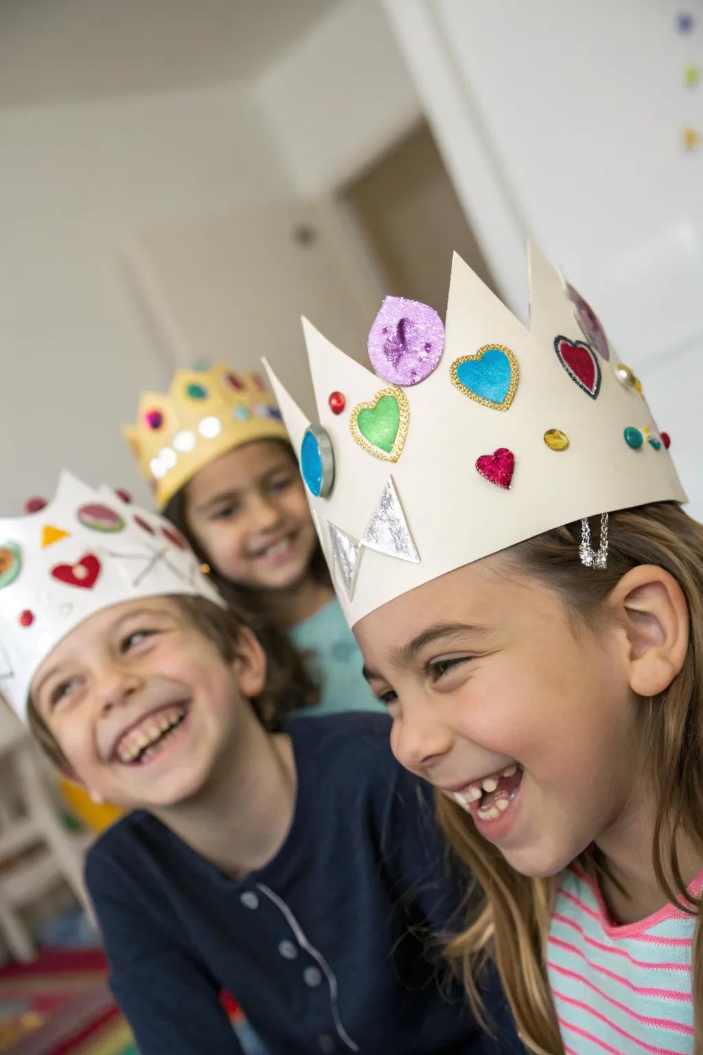 Craft your own royal headpiece with decorative paper crowns.