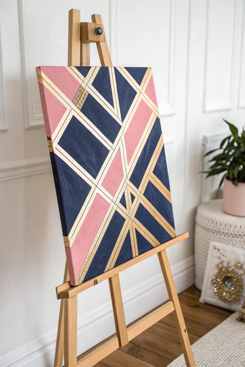 Transform your space with geometric elegance: a masterpiece of precision and color.