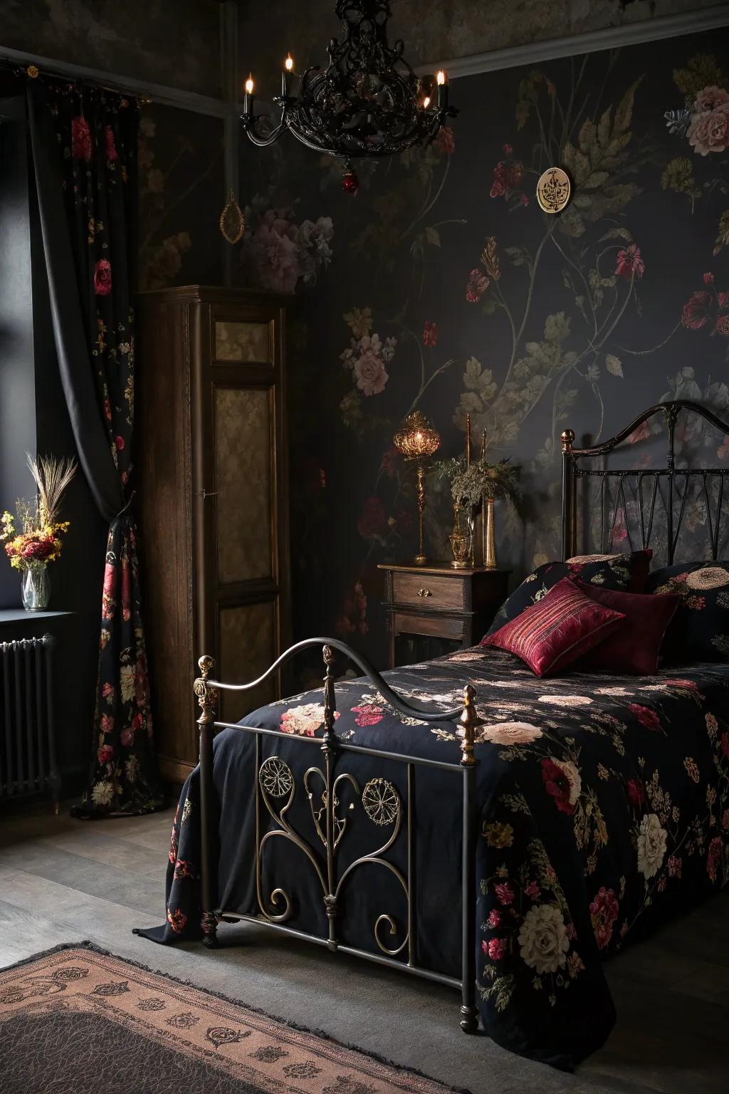 Gothic elements add mystery and drama to your boudoir.