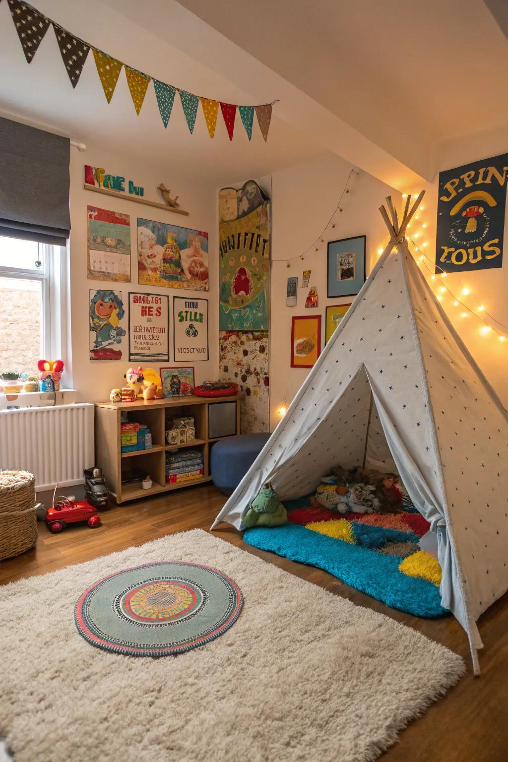 A glampsite brings adventure indoors.