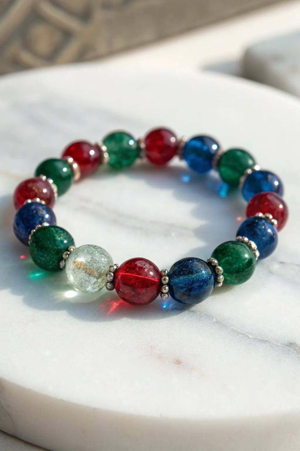 Embrace elegance with a touch of sparkle: Discover the irresistible allure of glass bead bracelets.