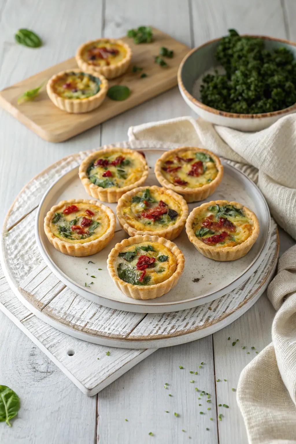 Indulge in these Mini Quiche Delights – a perfect blend of elegance and flavor for your breakfast table!
