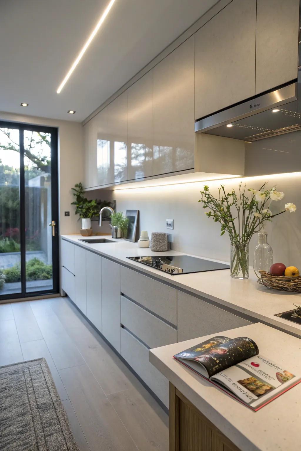 Enhance your kitchen with under-cabinet lighting.