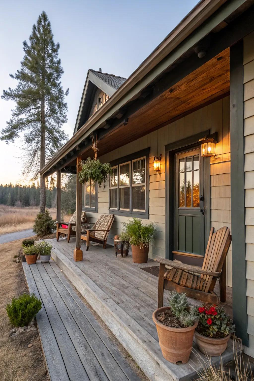 A cozy front porch that invites relaxation