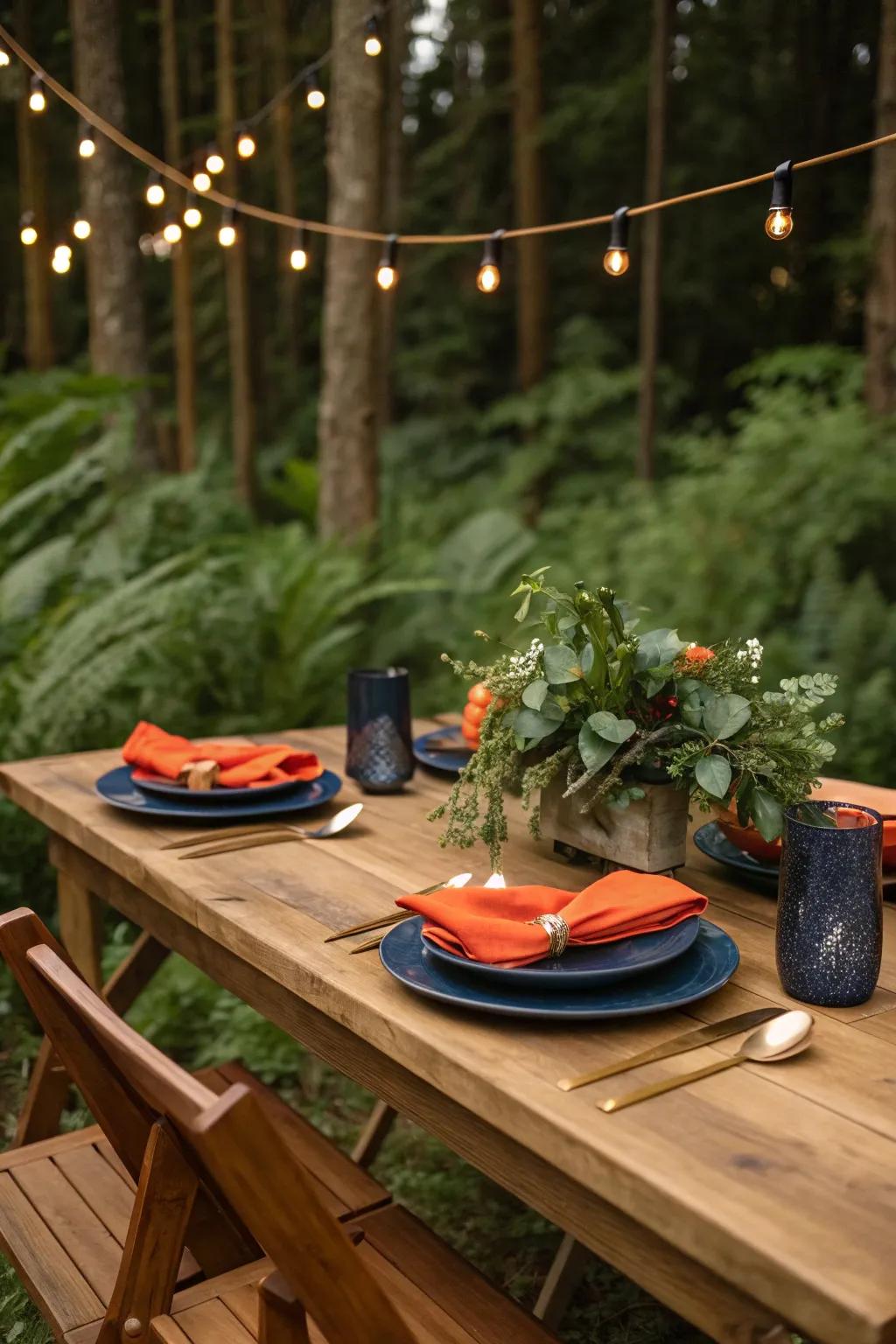 Transform your meal into an unforgettable experience with this stunning pop-up dining area in nature.
