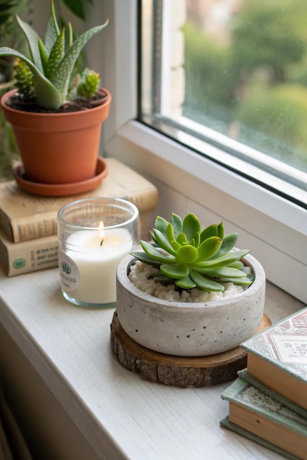 Bring nature indoors with mini planters made from candle lids.