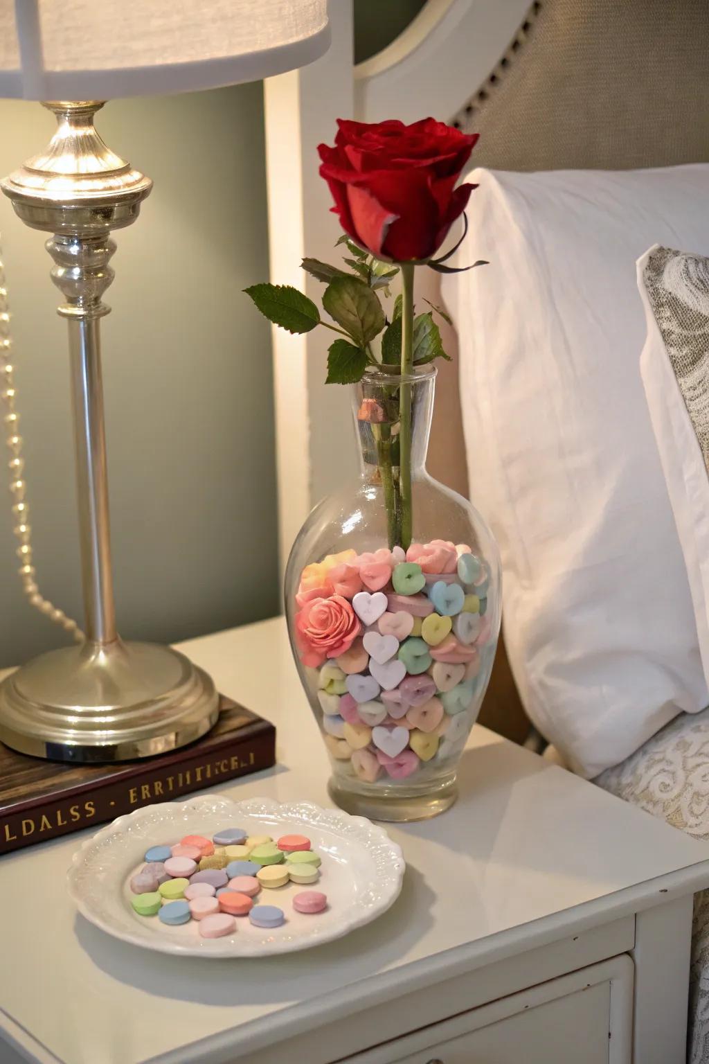 A sweetheart vase is perfect for Valentine's Day decor.