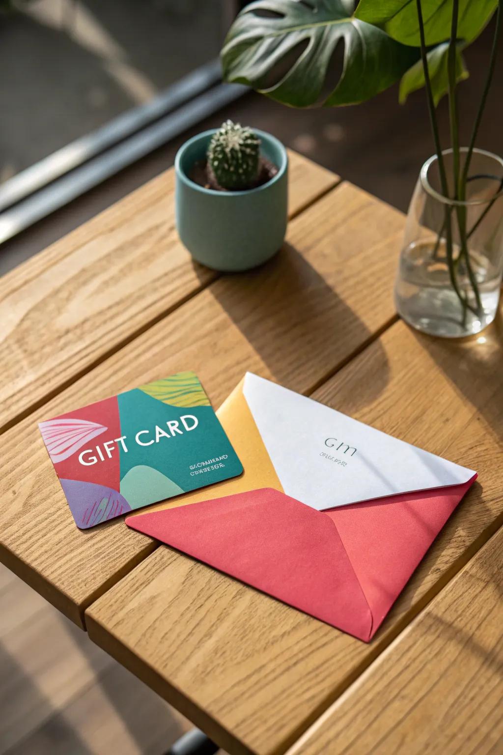 A gift card adds a practical touch to the care package.