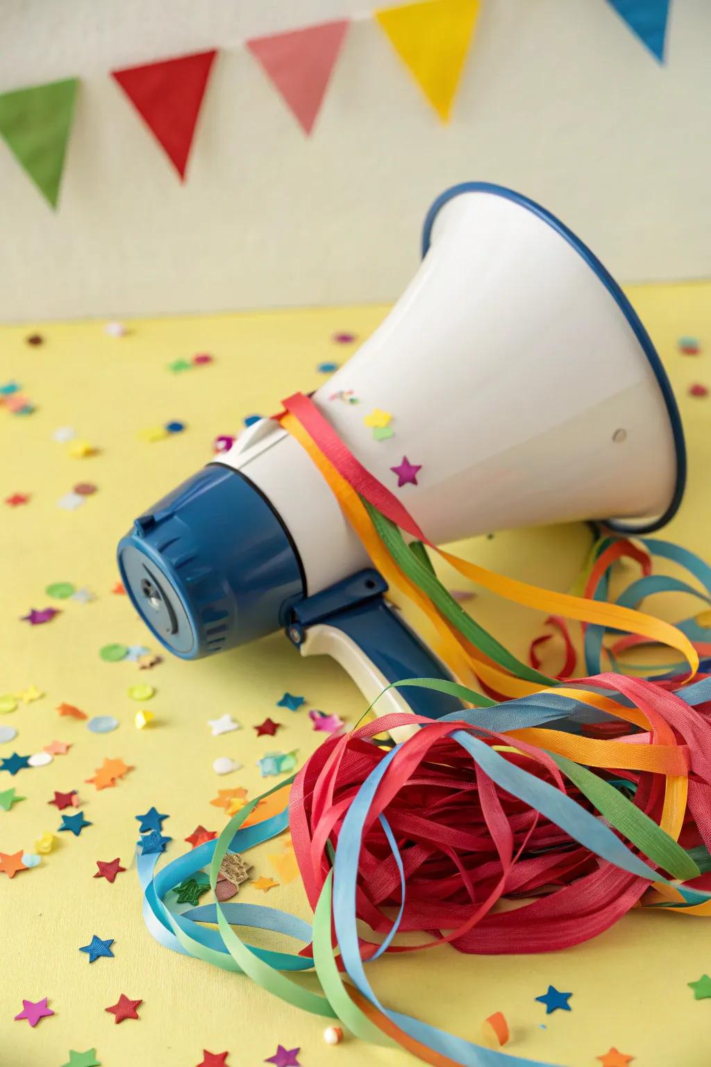 Enhance your megaphone with stylish ribbon wraps for added comfort and style.