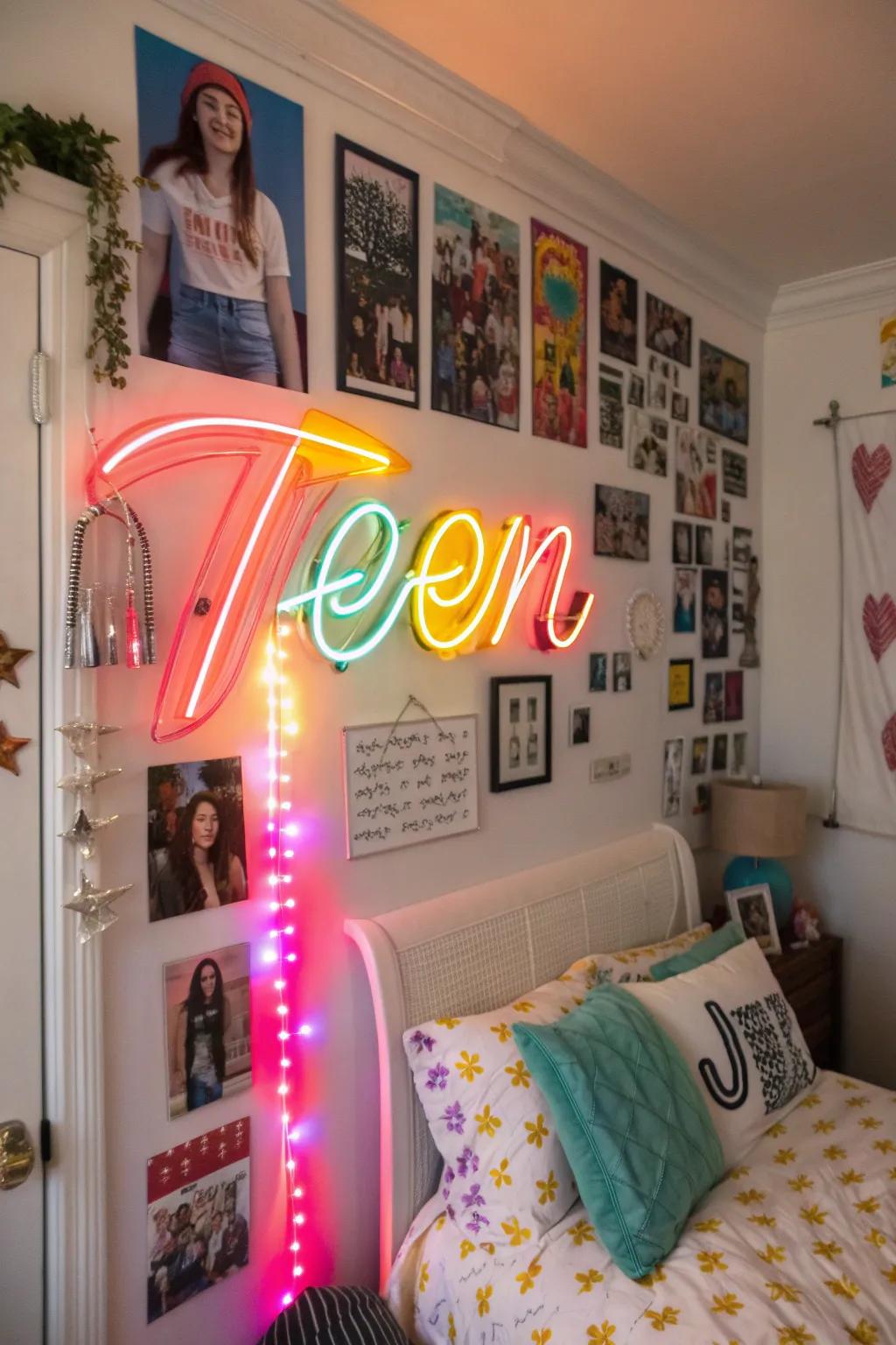 Add a personal touch with a custom neon sign.