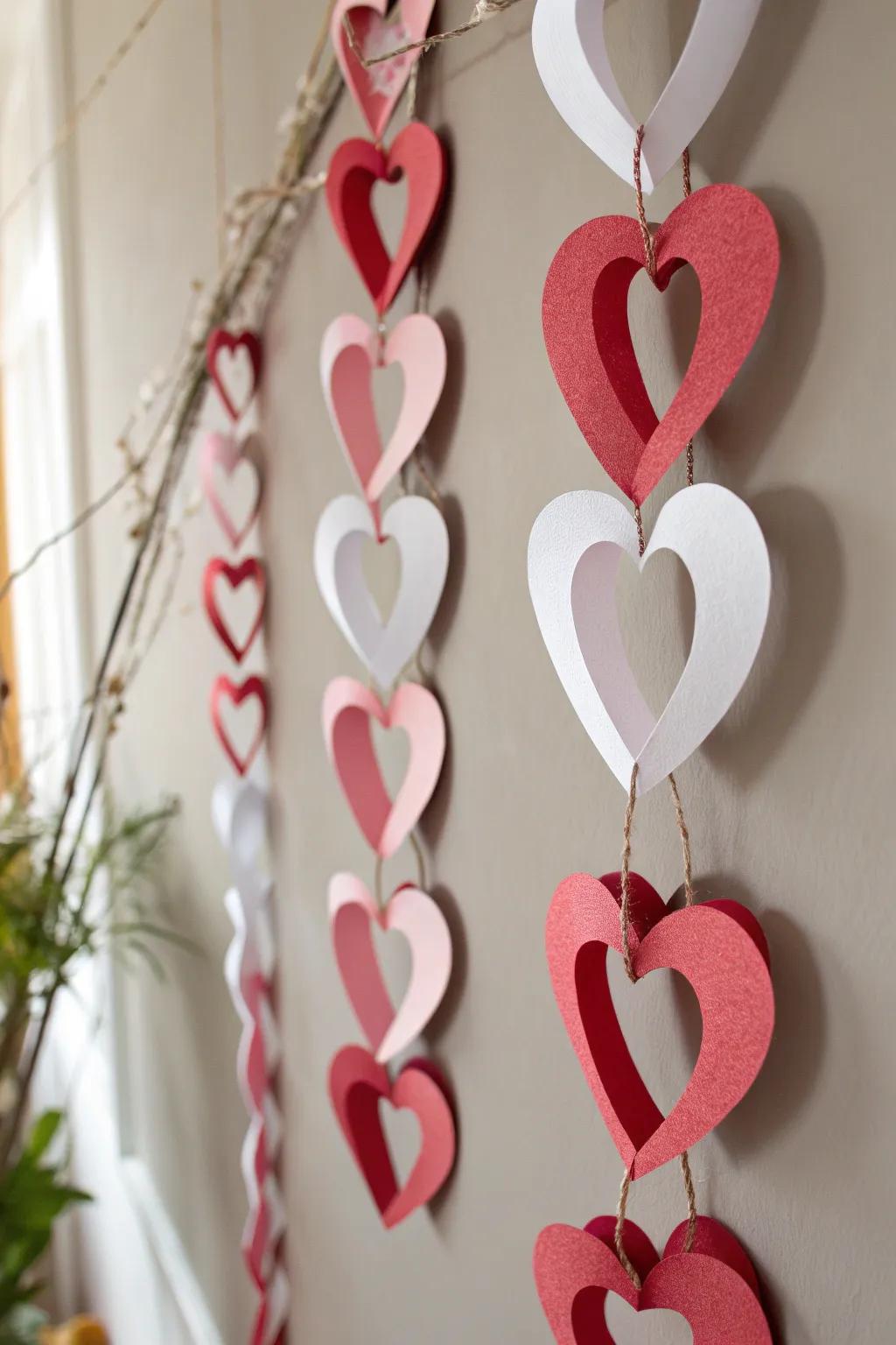 Celebrate love with a handcrafted heart chain that adds a touch of elegance and warmth to any space.