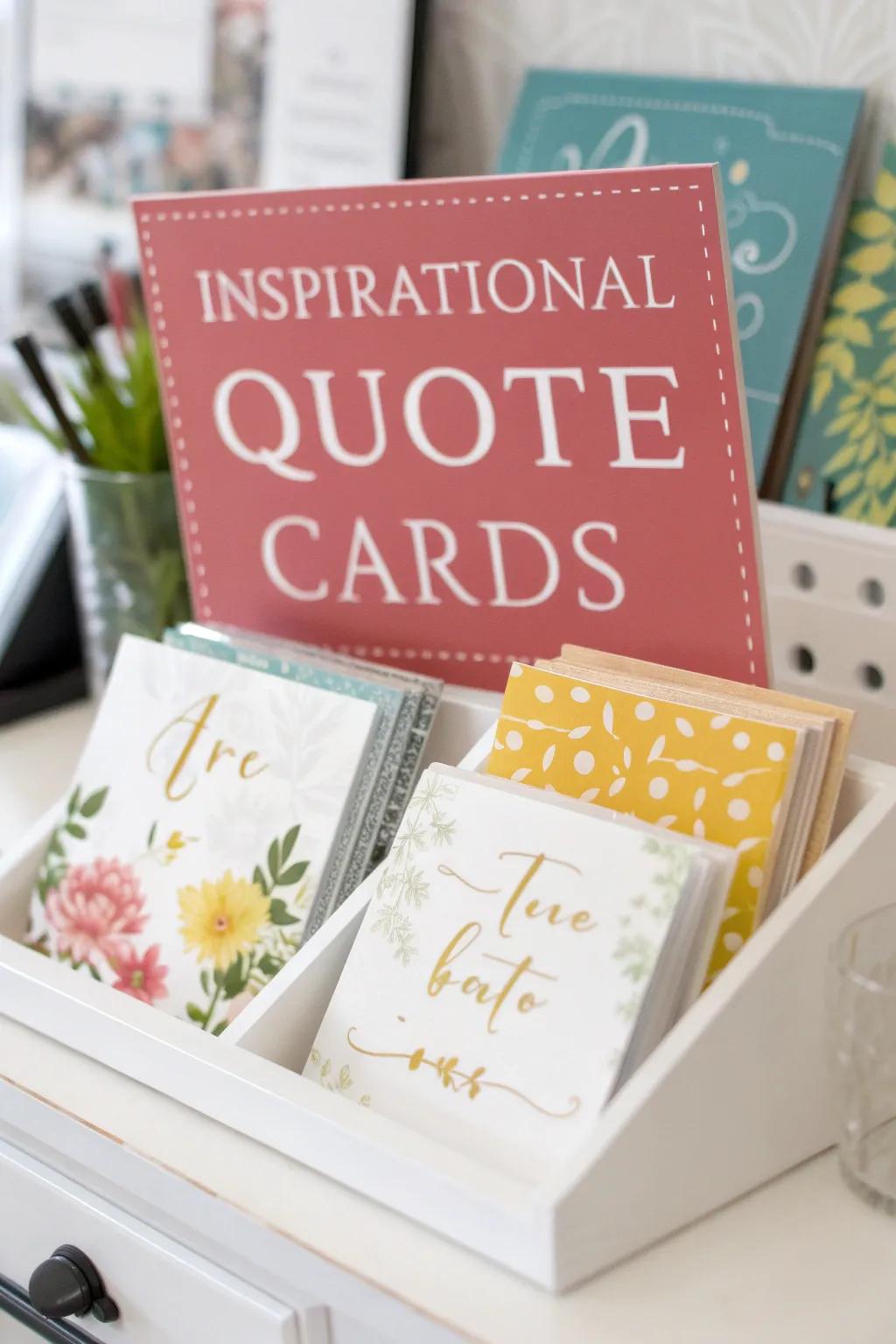 Inspirational quote cards to uplift and motivate students.