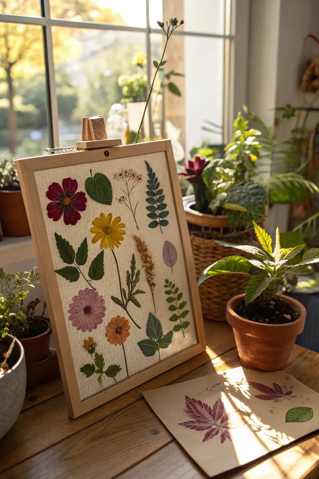 A botanical collage board infuses your space with natural beauty.