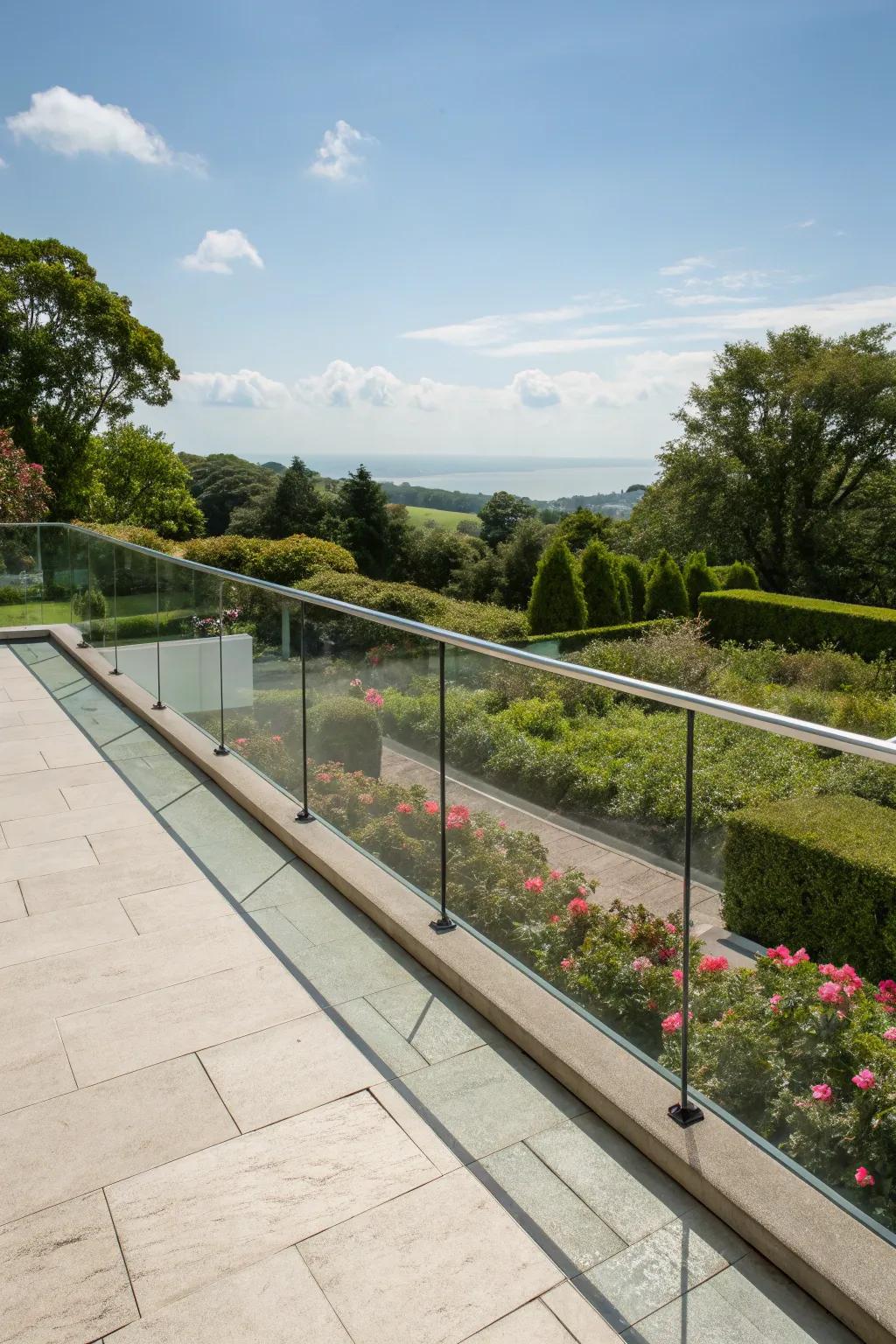 Glass railings provide safety while preserving beautiful views.