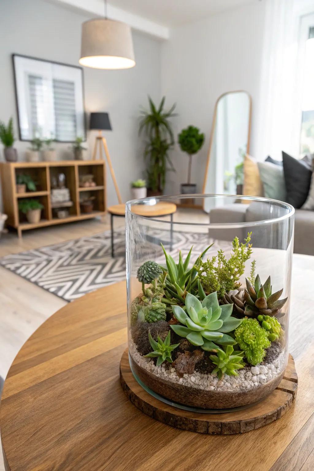 A chic succulent terrarium that brings nature indoors.