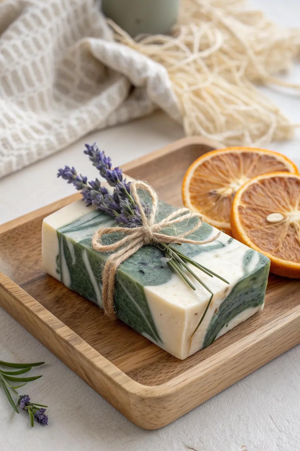 Indulge in the art of gifting with handcrafted herbal soaps. 🌿✨