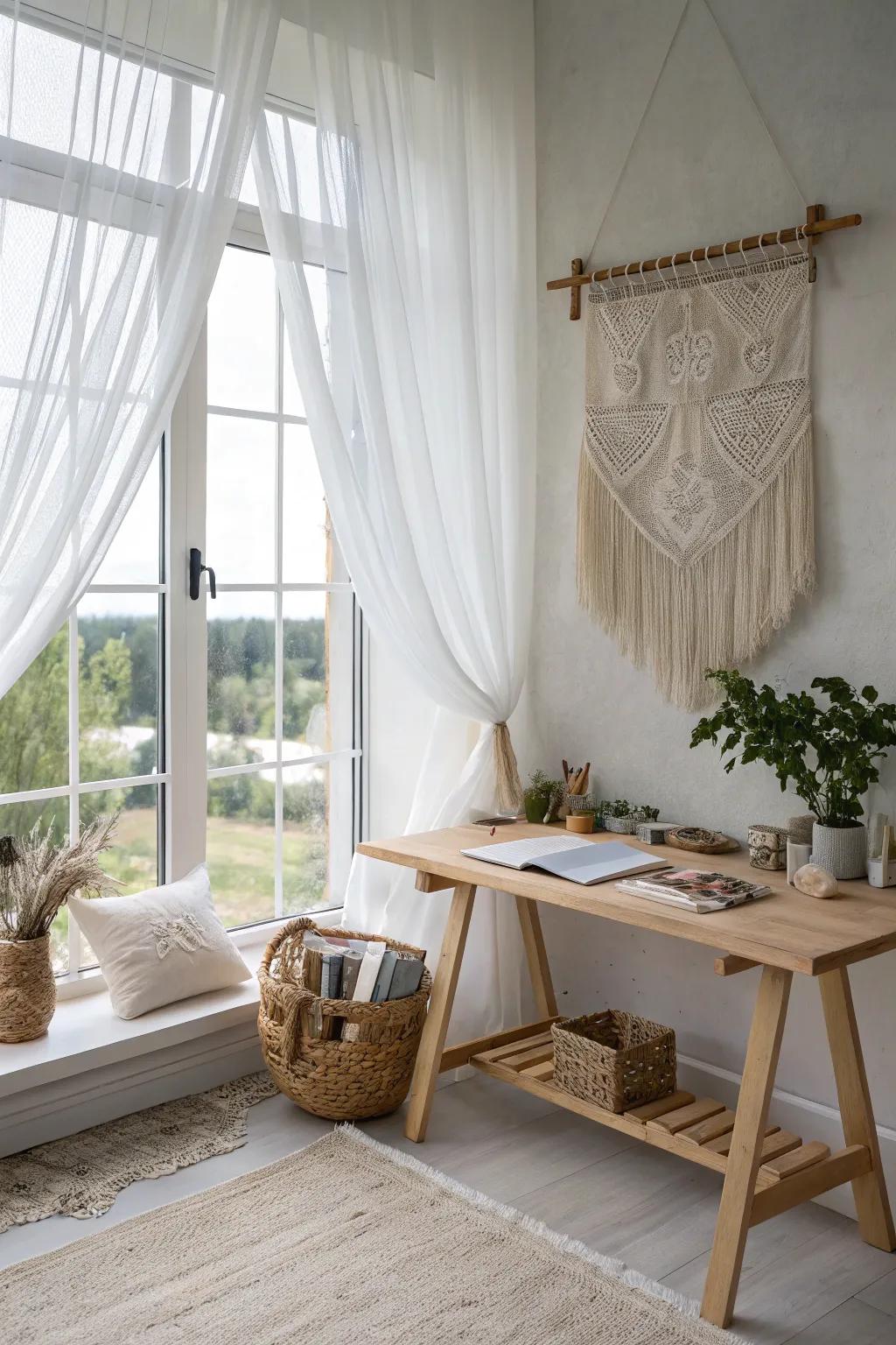 Bask in the beauty of natural light—crafting serenity in a Scandinavian-Boho haven.