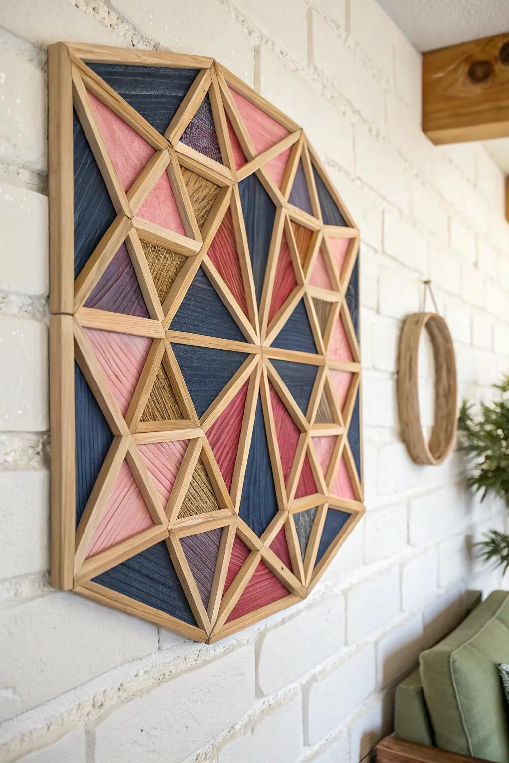 Elevate your space with handcrafted geometric beauty.