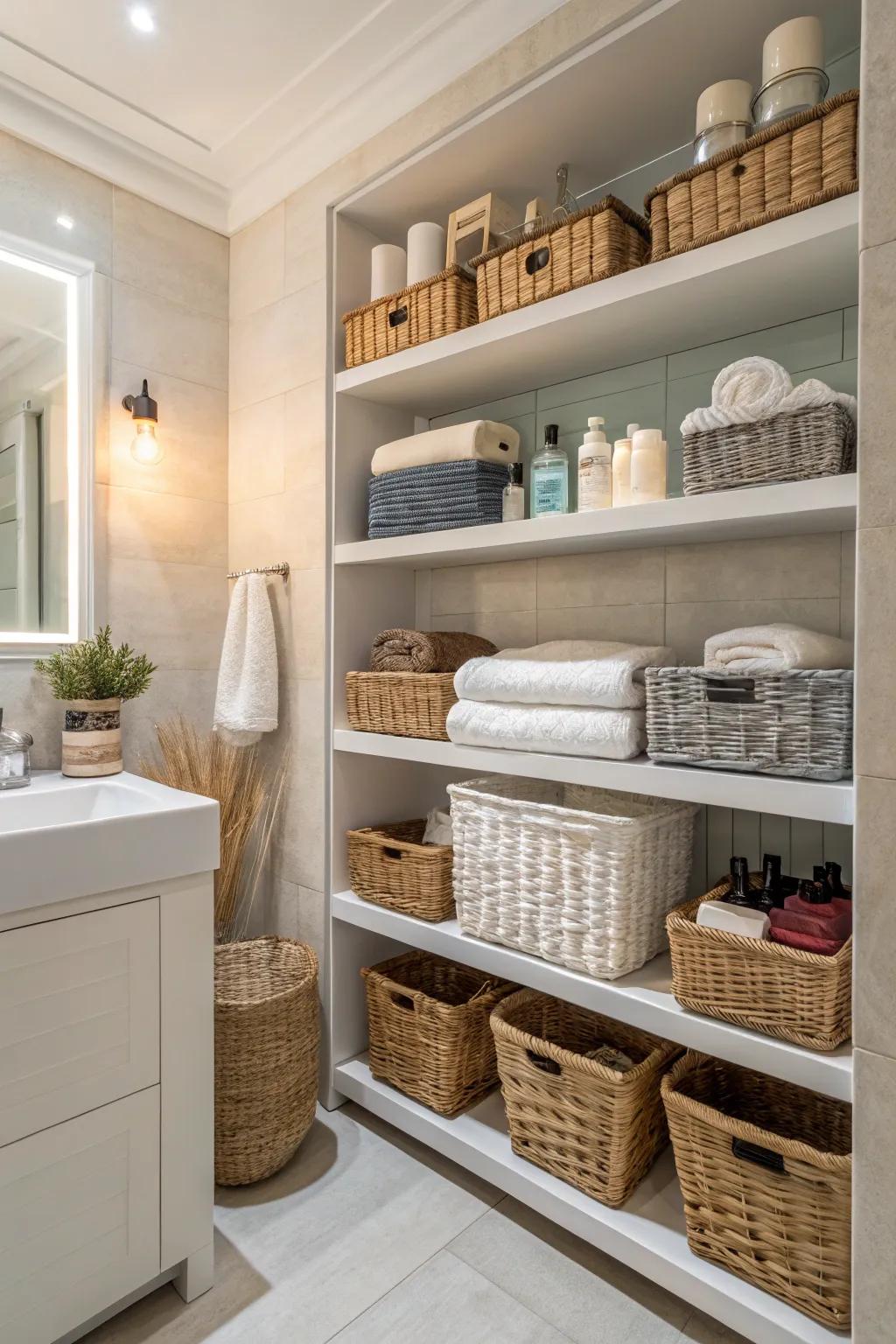 Achieve a Spa-Like Bathroom with Basket Storage