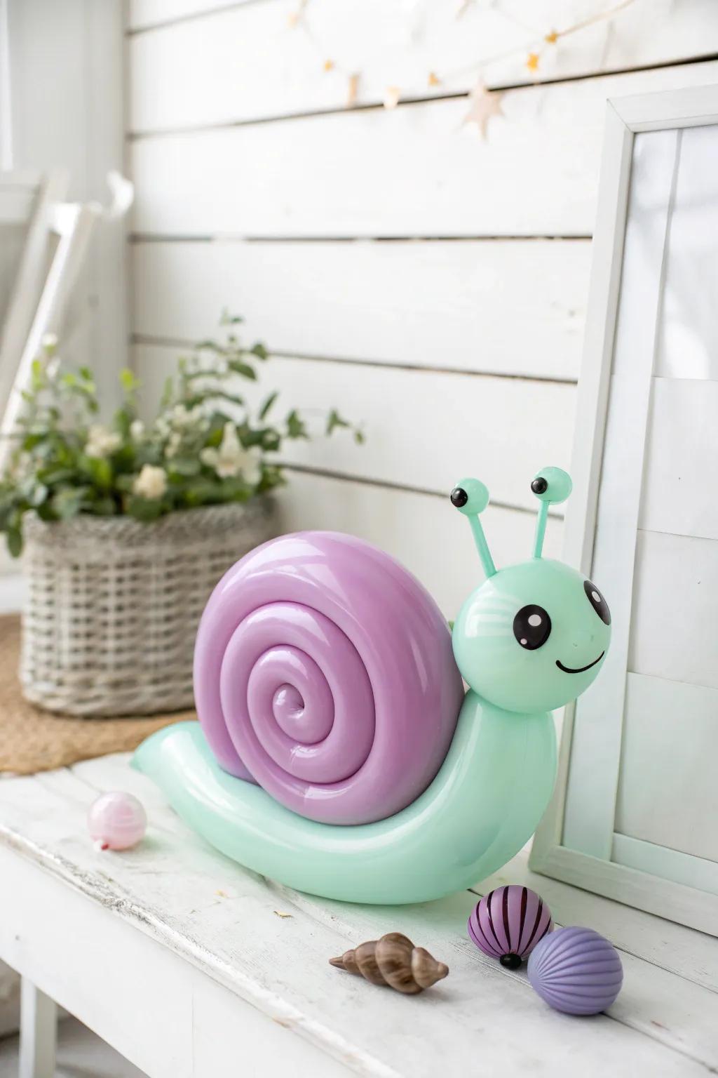 Add a touch of whimsy to your decor with this charming balloon snail!