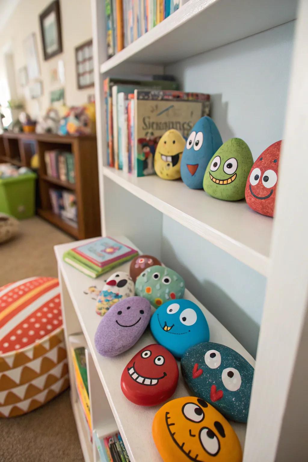 Add playful charm to any space with monster-painted rocks.