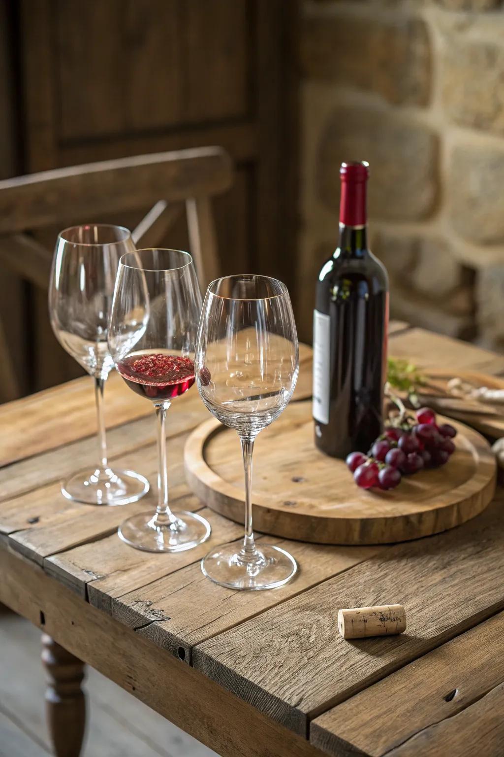 Artisanal wine glasses that add elegance to any occasion.