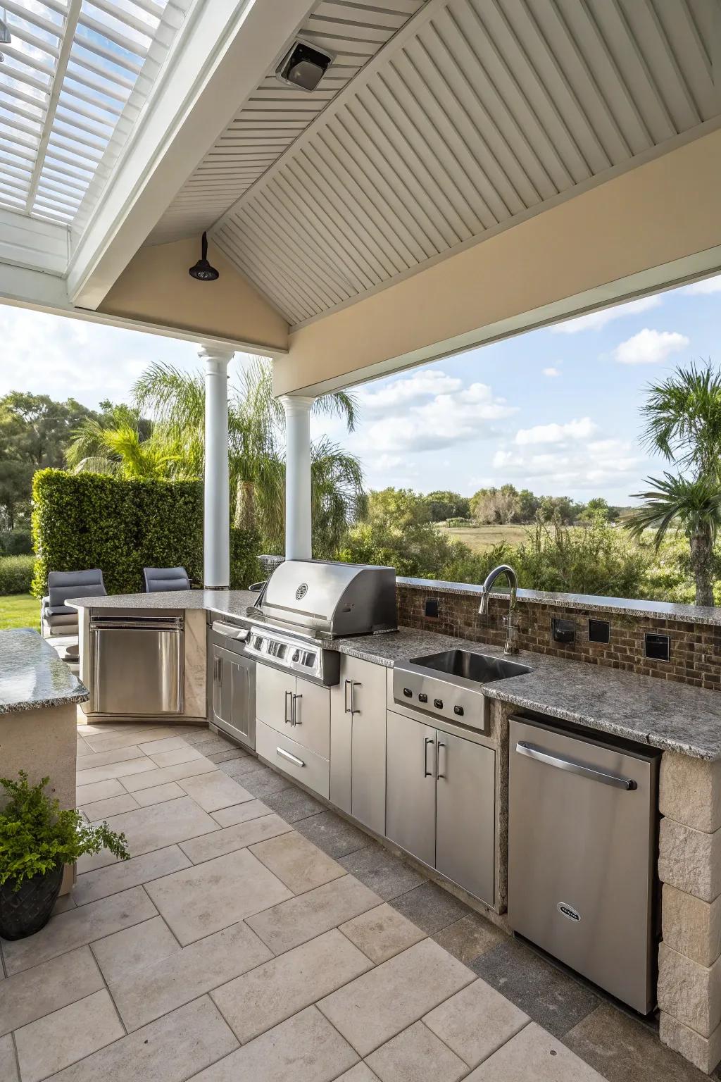 A fully equipped outdoor kitchen perfect for entertaining.