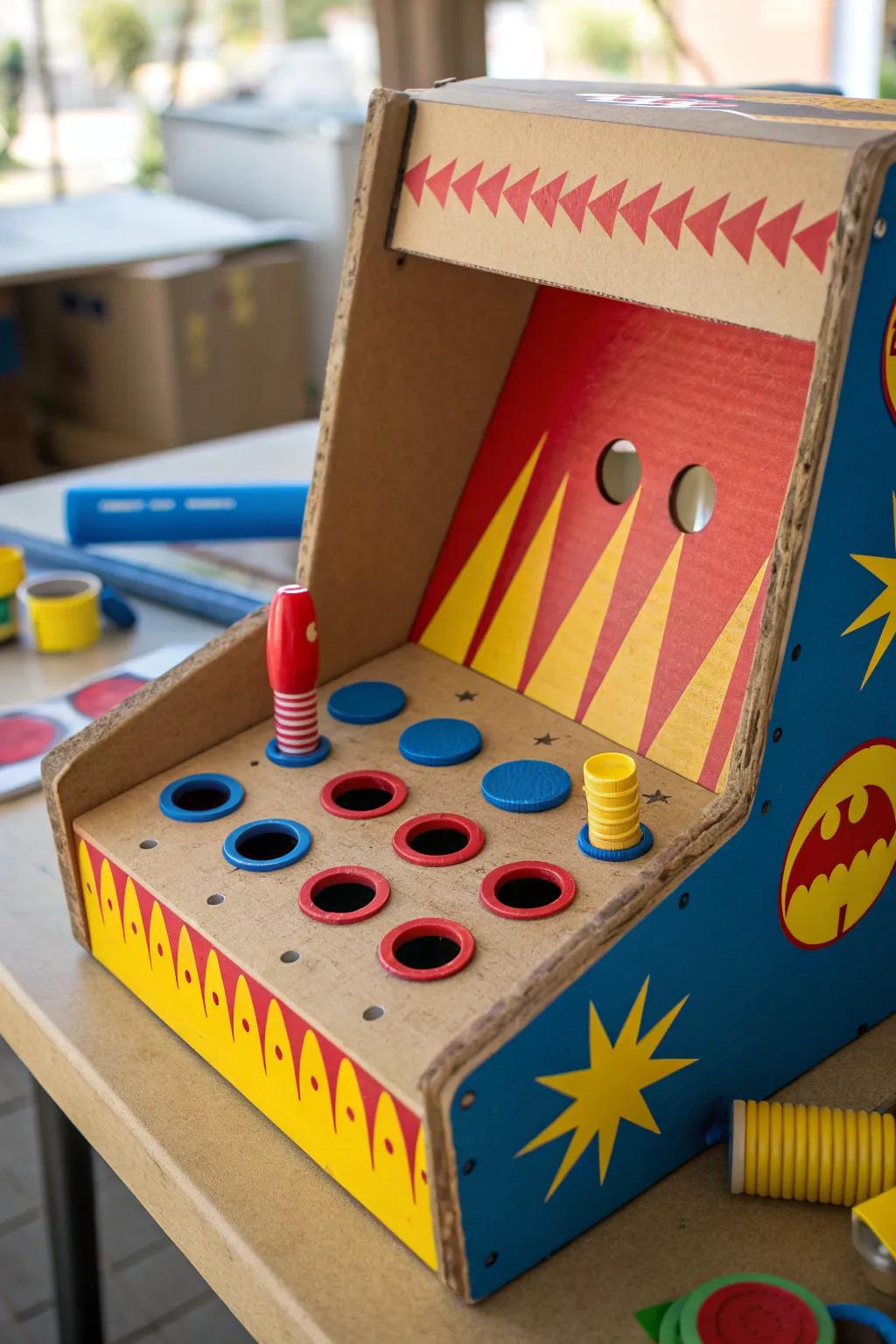 Craft your own arcade fun with this vibrant DIY whack-a-mole game!