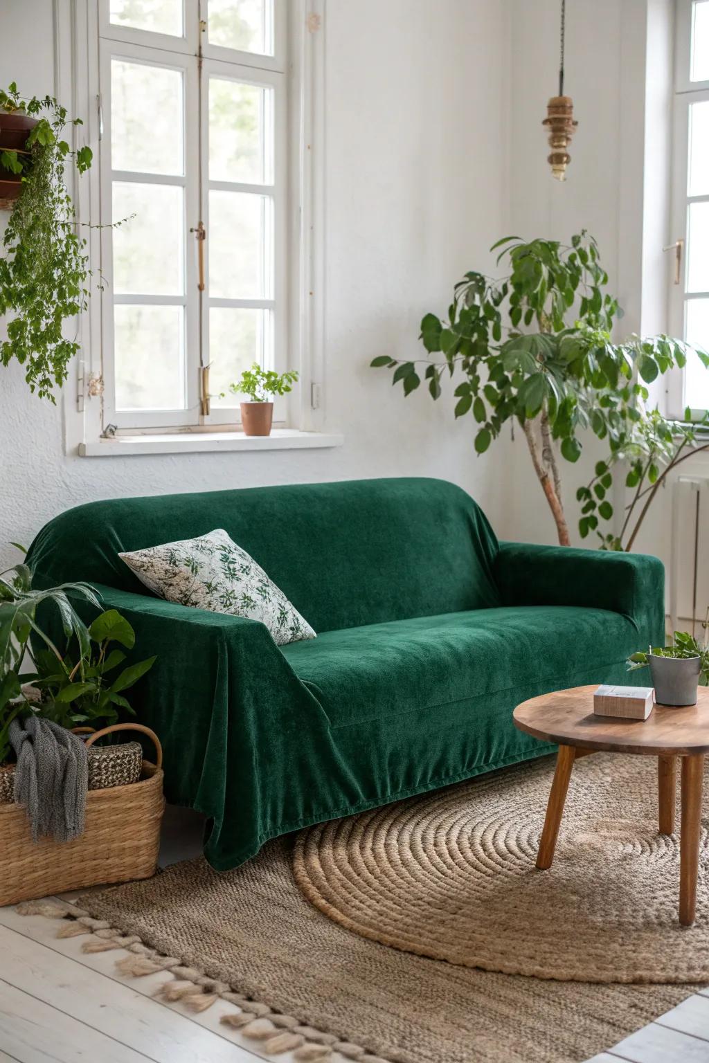 Transform your living space with a touch of velvet luxury.