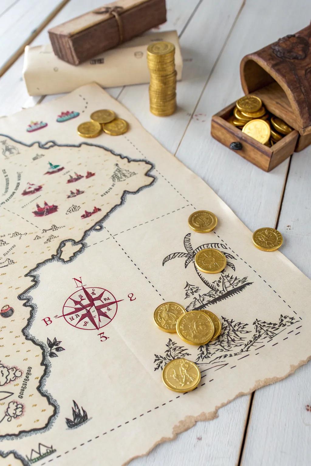 Set sail on a cinematic adventure with a handcrafted treasure map, perfect for your themed movie night!