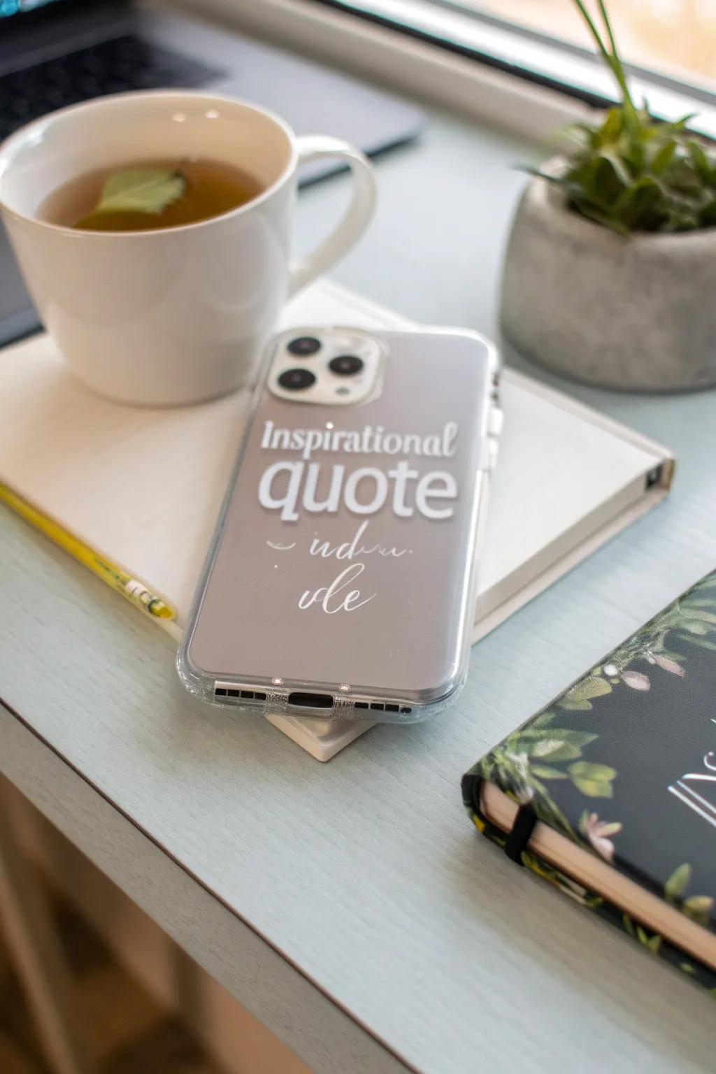 Get inspired throughout the day with a motivational quote on your phone case.