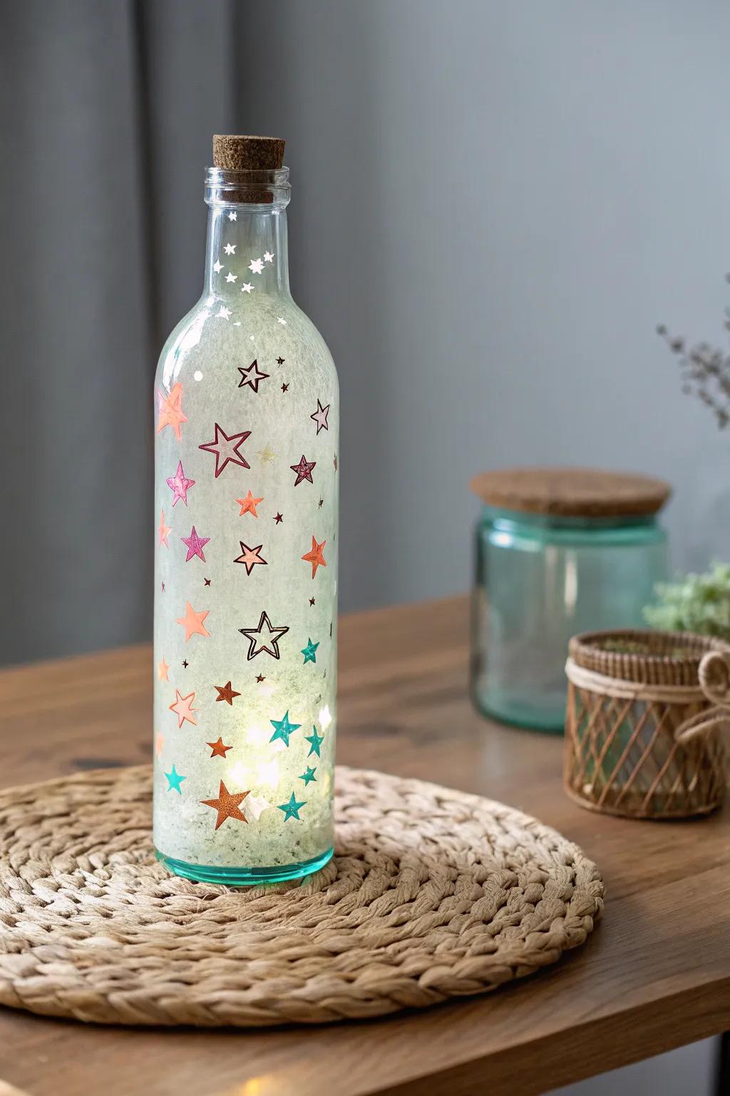 Illuminate your nights with a mesmerizing glow-in-the-dark sensory bottle, where simplicity meets celestial charm.