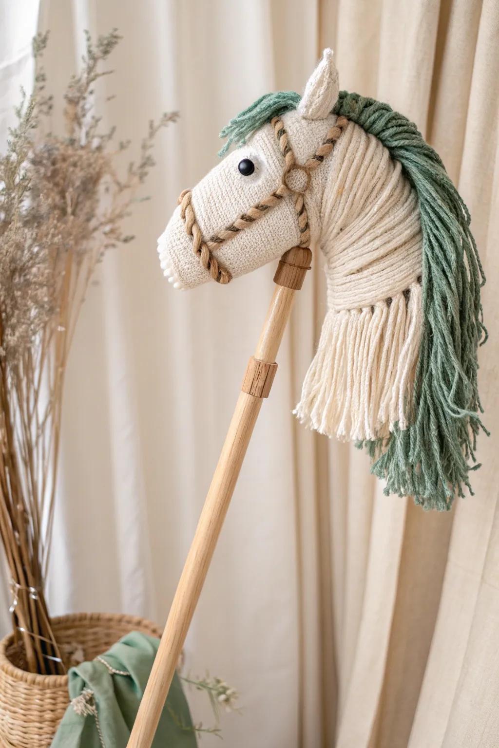 Transform your old mop into a stunning eco-friendly stick horse, blending Scandinavian minimalism with a touch of Boho charm!