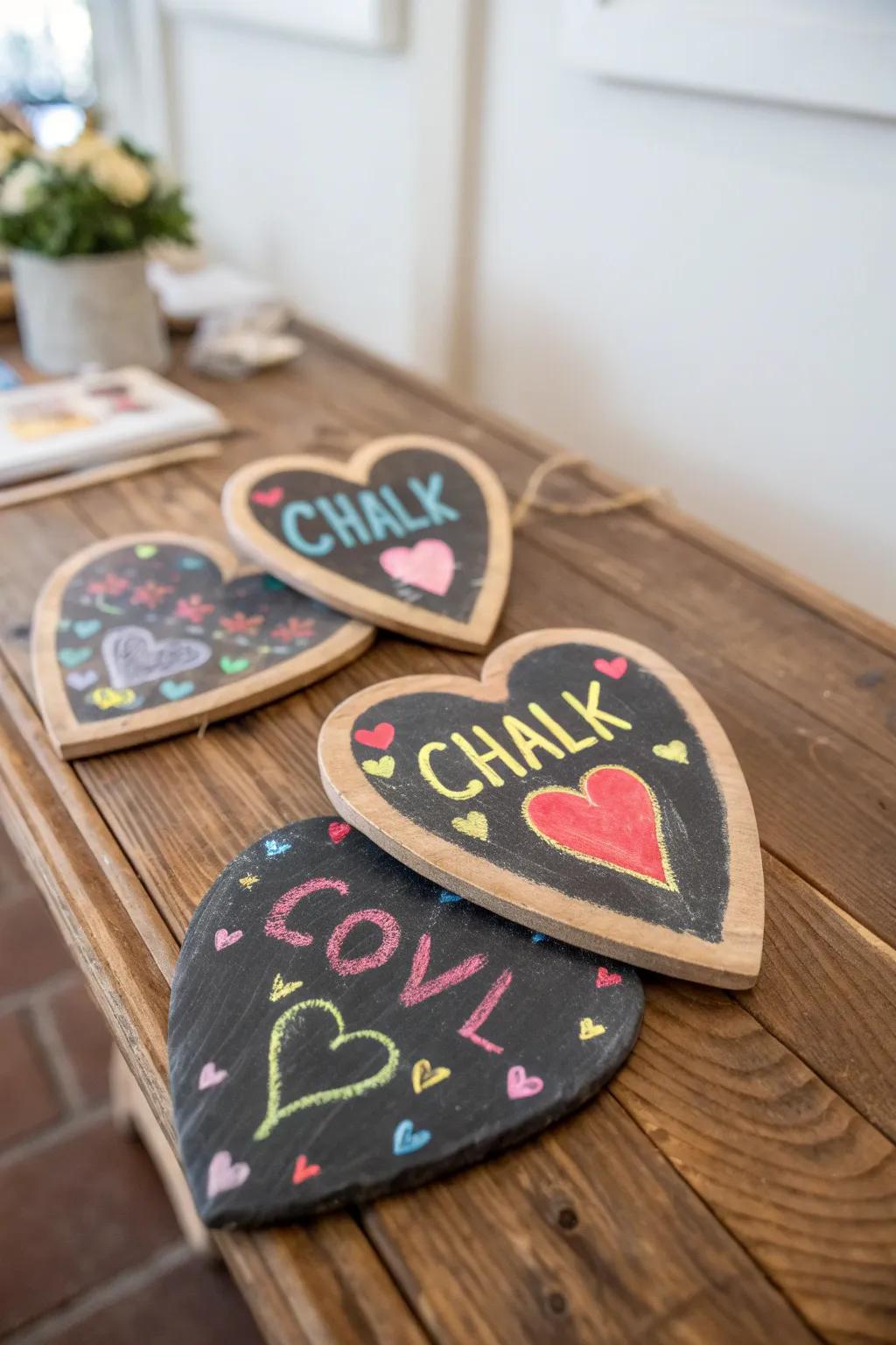 Chalkboard hearts are perfect for leaving thoughtful notes.