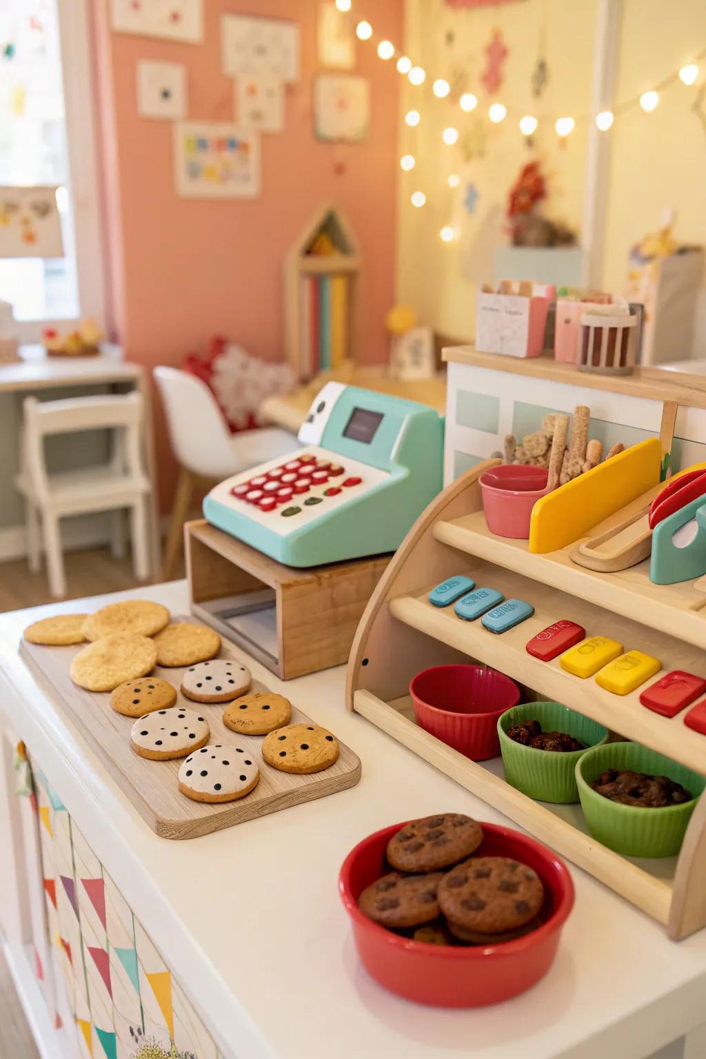 Bake up some fun with a cookie shop play center.