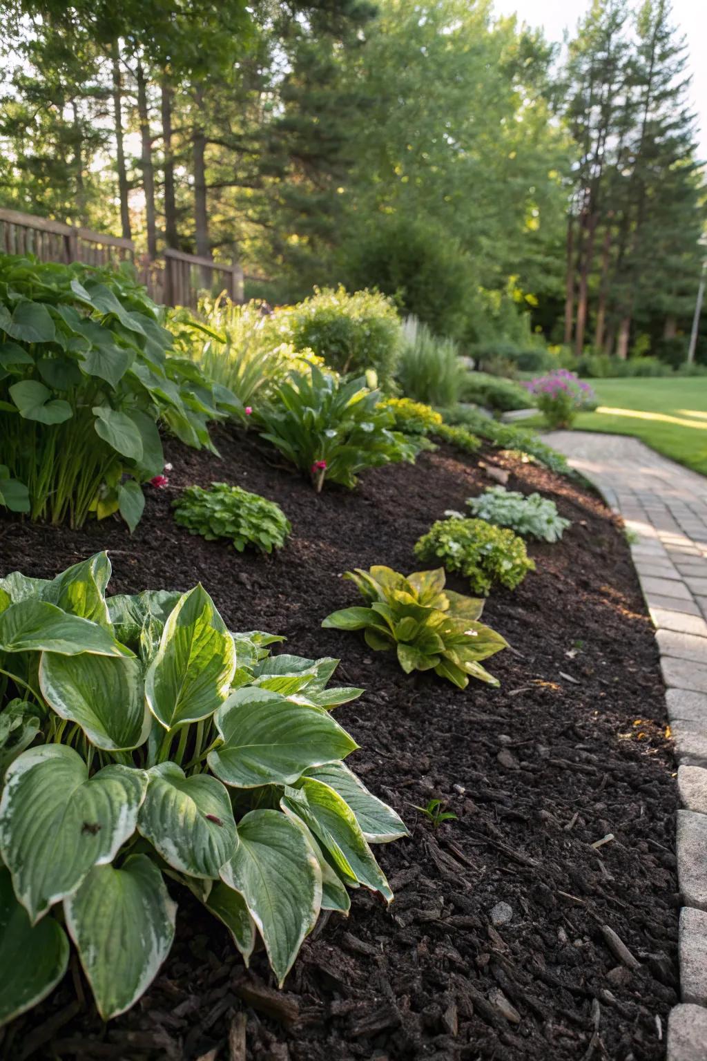 Mulching retains moisture and enhances soil health.