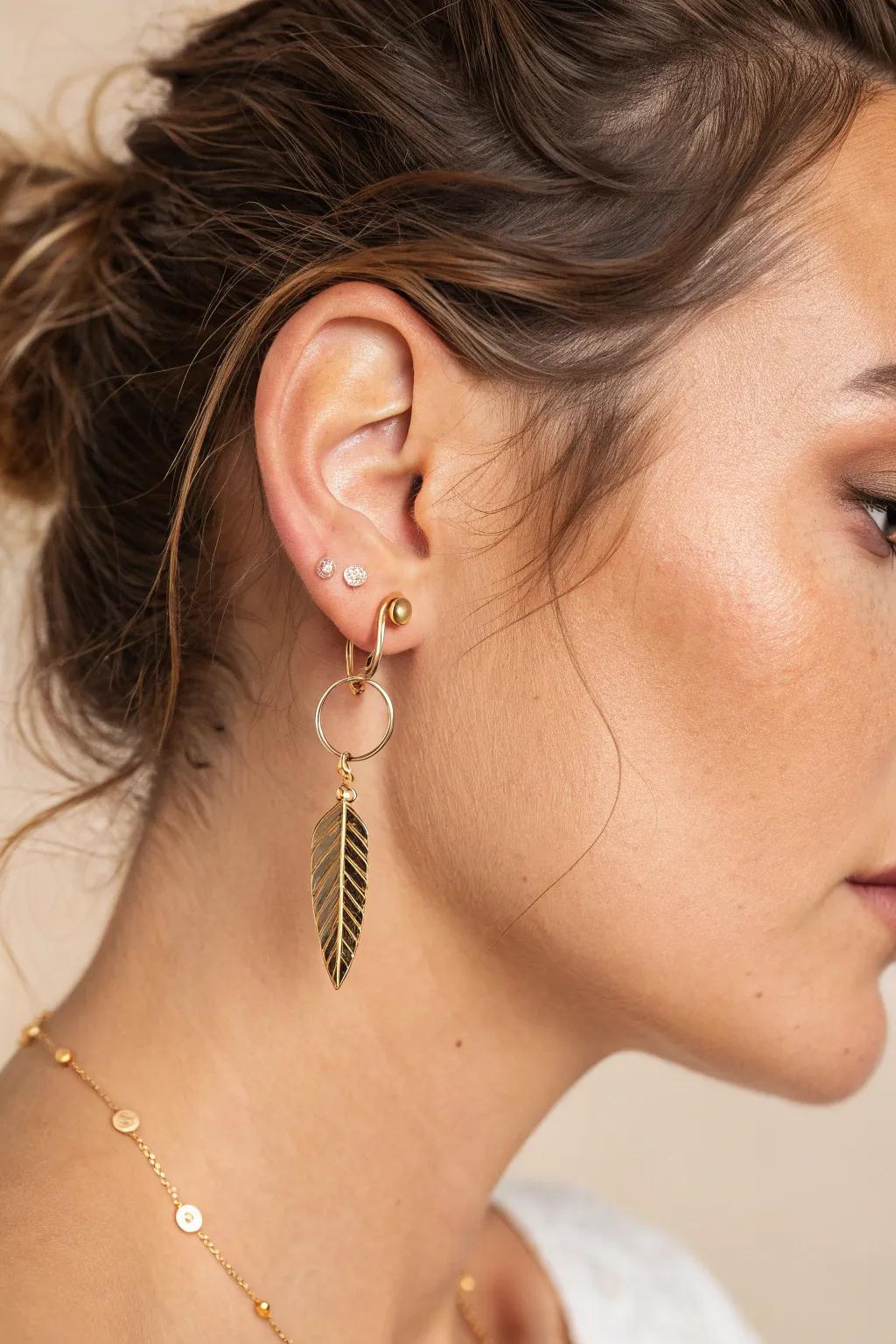 Embrace the beauty of simplicity with a minimalist ear party that speaks volumes in subtle elegance. #MinimalistMagic #EarParty