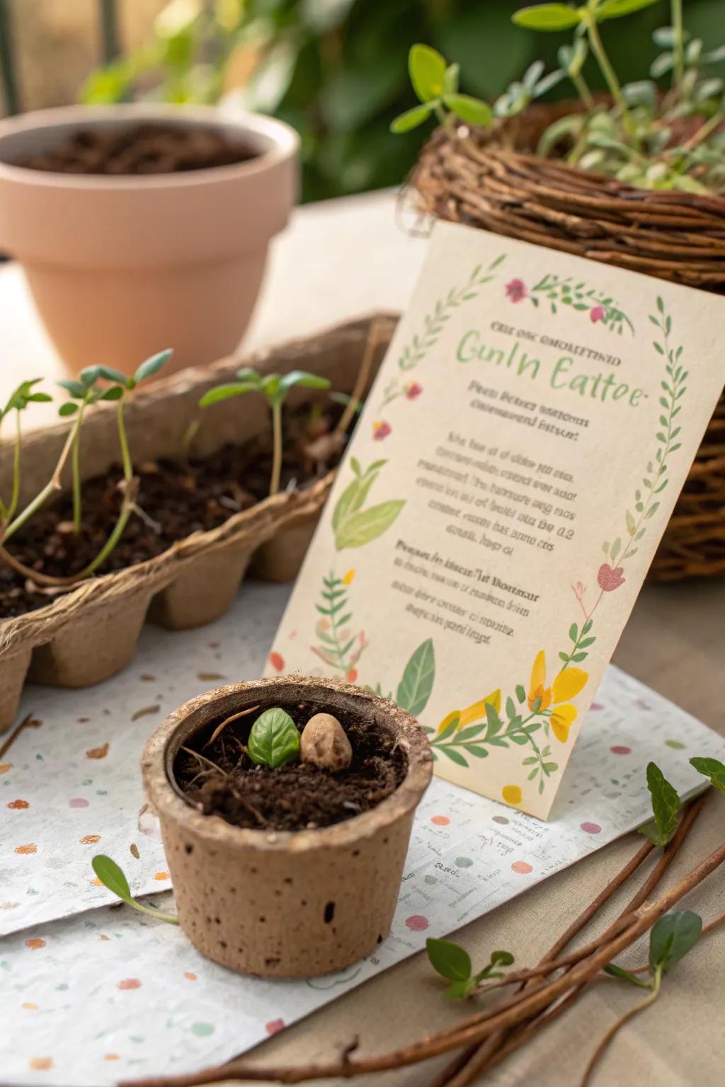 Seed paper invitations offer a sustainable option that guests can plant.